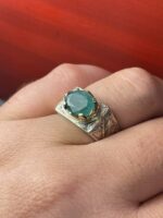 انگشتر نقره فاخر زمرد کد smaf198 - Image 2