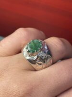 انگشتر نقره فاخر زمرد کد smaf219 - Image 2