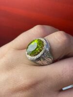 انگشتر نقره فاخر زبرجد کد smaf21 - Image 2