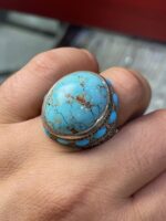 انگشتر نقره فاخر فیروزه نیشابوری کد smaf268 - Image 2