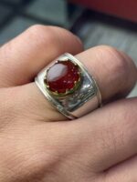 انگشتر نقره فاخر عقیق یمن کد smaf302 - Image 2