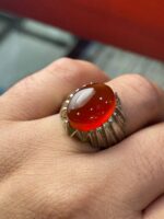 انگشتر نقره فاخر عقیق یمن کد smaf306 - Image 2