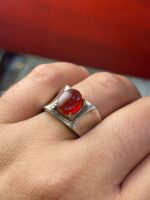 انگشتر نقره فاخر عقیق یمن کد smaf311 - Image 2