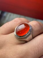انگشتر نقره فاخر عقیق یمن کد smaf313 - Image 2