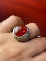 انگشتر نقره فاخر عقیق یمن کد smaf315 - Image 2