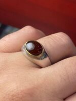 انگشتر نقره فاخر عقیق یمن کد smaf318 - Image 2