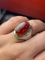 انگشتر نقره فاخر عقیق یمن کد smaf321 - Image 2