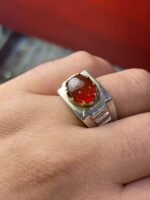 انگشتر نقره فاخر عقیق یمن کد smaf329 - Image 2