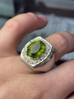 انگشتر نقره فاخر زبرجد کد smaf32 - Image 2