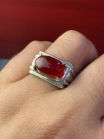 انگشتر نقره فاخر عقیق یمن کد smaf334 - Image 2