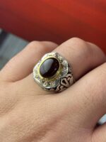 انگشتر نقره فاخر عقیق یمن کد smaf44 - Image 2