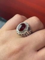 انگشتر نقره فاخر عقیق یمن کد smaf47 - Image 2