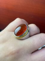 انگشتر نقره فاخر عقیق یمن کد smaf50 - Image 2