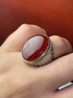 انگشتر نقره فاخر عقیق یمن کد smaf51 - Image 2