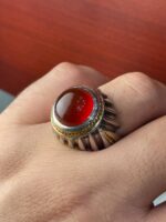 انگشتر نقره فاخر عقیق یمن کد smaf54 - Image 2