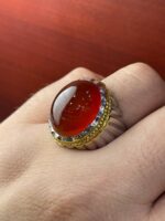 انگشتر نقره فاخر عقیق یمن کد smaf57 - Image 2