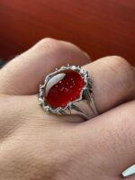 انگشتر نقره فاخر عقیق یمن کد smaf59 - Image 2