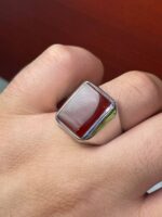انگشتر نقره فاخر عقیق یمن کد smaf60 - Image 2