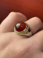 انگشتر نقره فاخر عقیق یمن کد smaf61 - Image 2