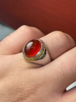 انگشتر نقره فاخر عقیق یمن کد smaf63 - Image 2