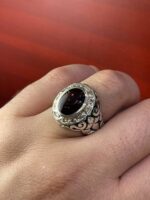 انگشتر نقره فاخر عقیق یمن کد smaf7 - Image 2
