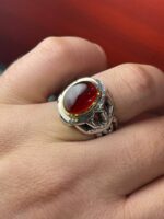 انگشتر نقره فاخر عقیق یمن کد smaf83 - Image 2
