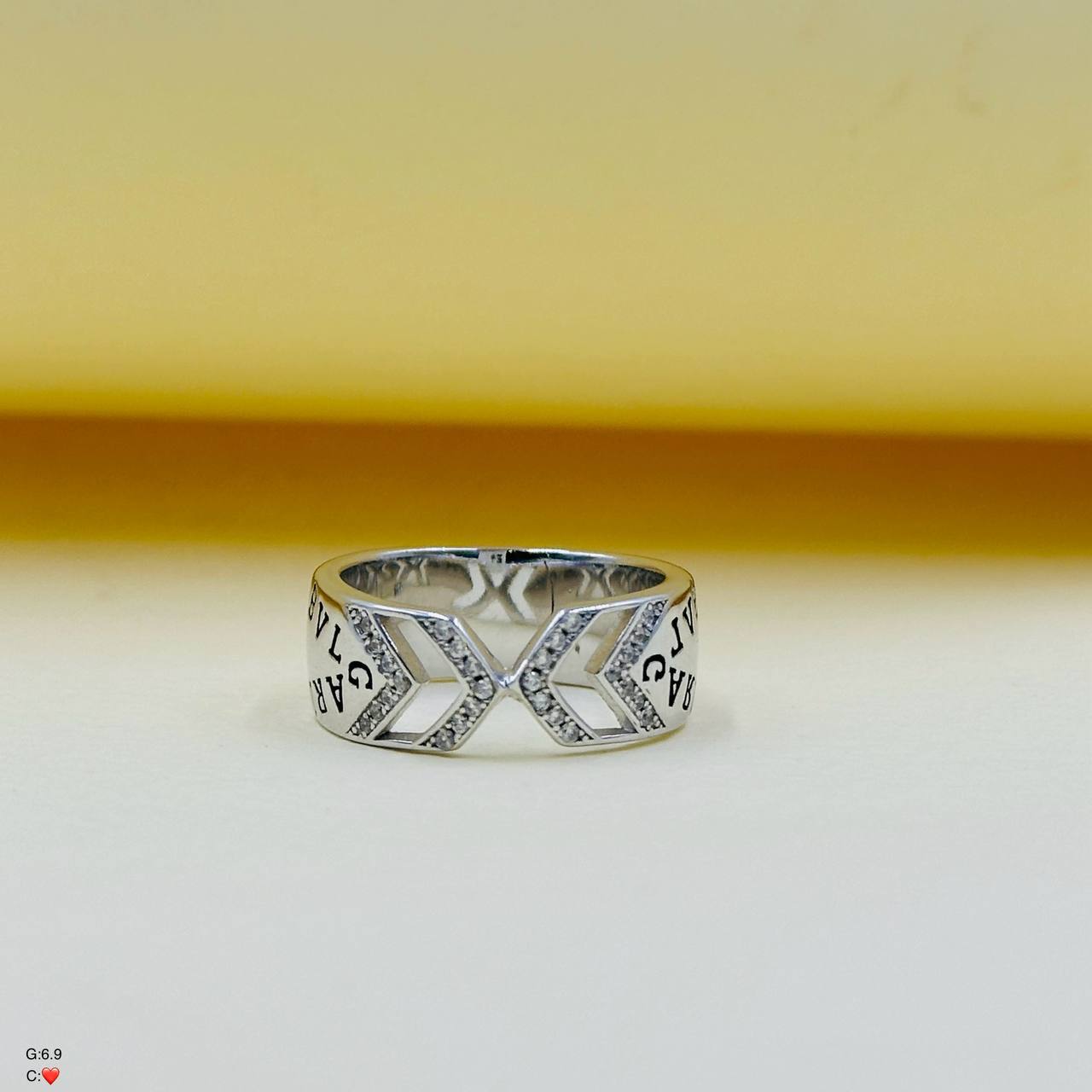 حلقه نقره زنانه | طرح بولگاری | ایکس