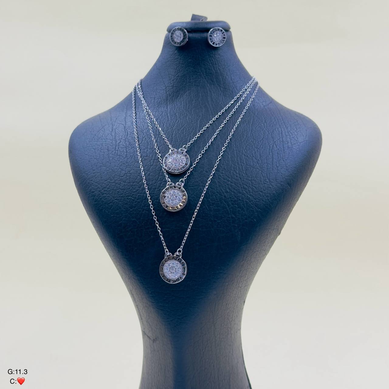 سرویس نقره زنانه | طرح بولگاری | فول نگین