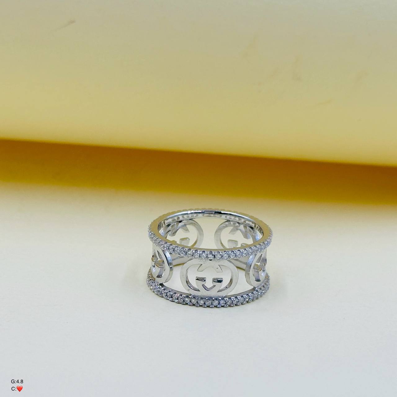 حلقه نقره زنانه طرح گوچی