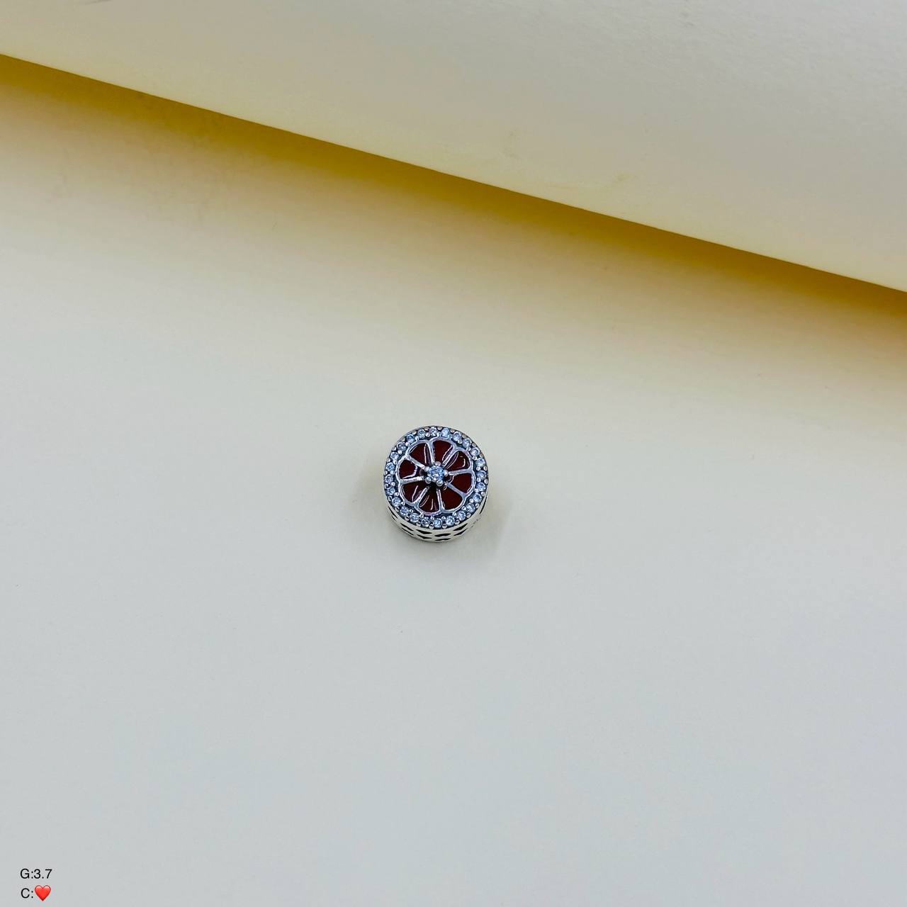 مدال نقره زنانه | پاندورا | نگین قرمز