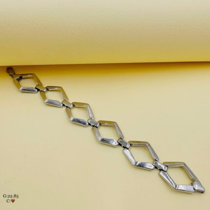 دست بند نقره مردانه طرح لوزی کد SMD9