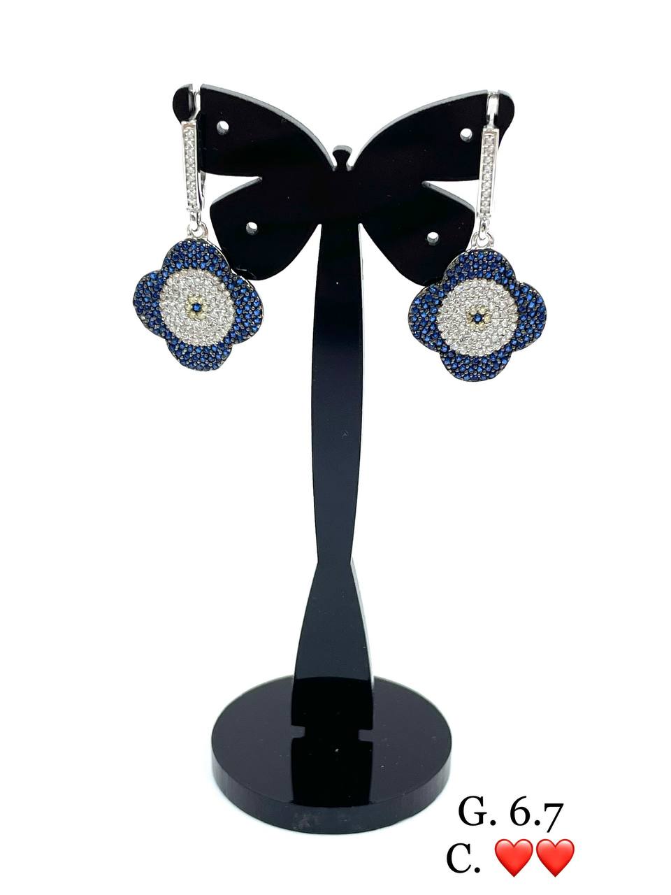 گوشواره نقره زنانه | طرح چشم نظر