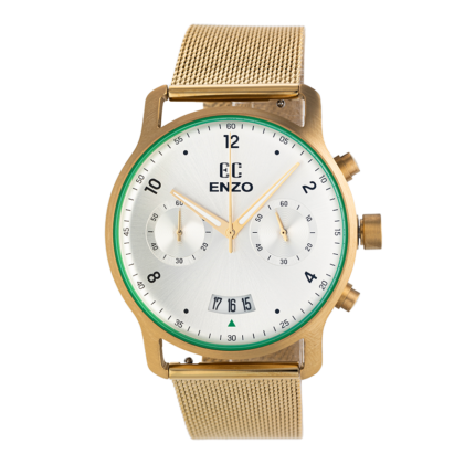 ساعت انزو مردانه بند حصیری صفحه سفید کد EC-2174G