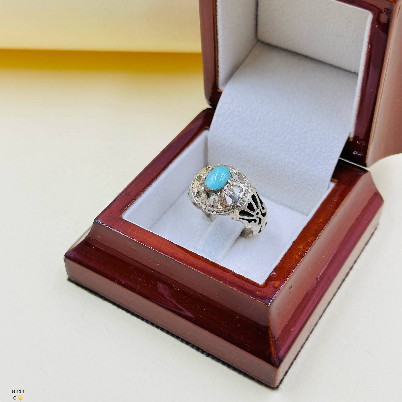 SMA109 انگشتر نقره مردانه فیروزه کد SMA109 - Image 1