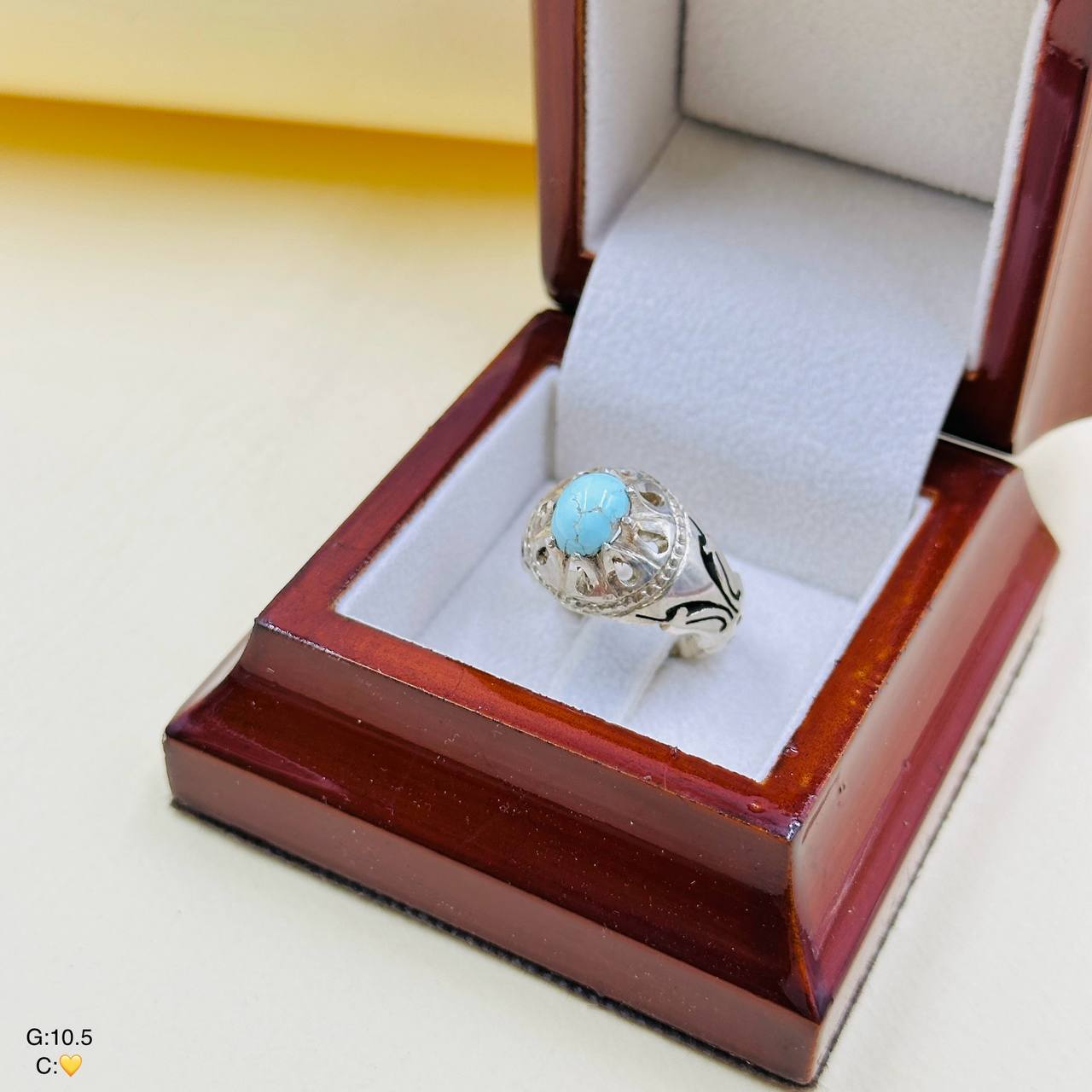 SMA110 انگشتر نقره مردانه فیروزه کد SMA110 - Image 1