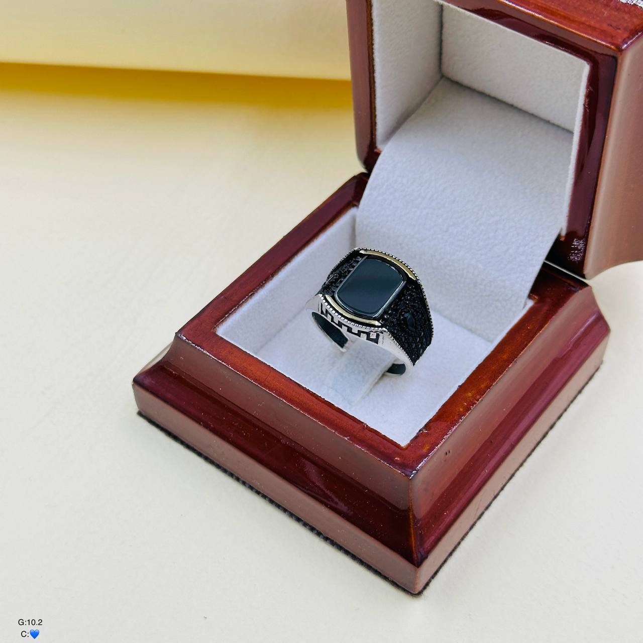 SMA115 انگشتر نقره مردانه نگین دار کد SMA115 - Image 1