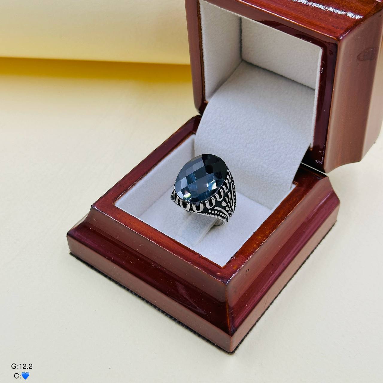 SMA116 انگشتر نقره مردانه نگین دار کد SMA116 - Image 1