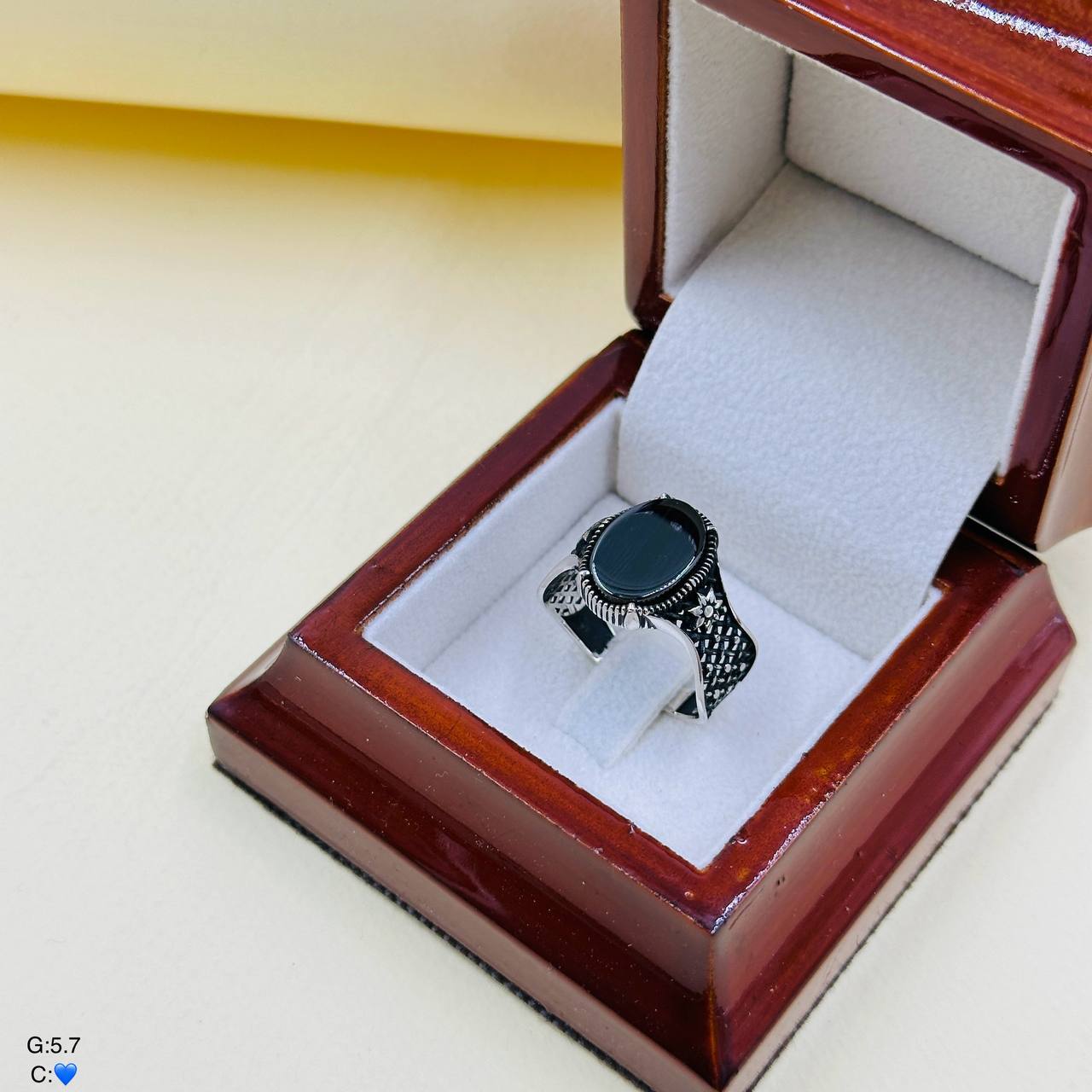 SMA119 انگشتر نقره مردانه نگین دار کد SMA119 - Image 1