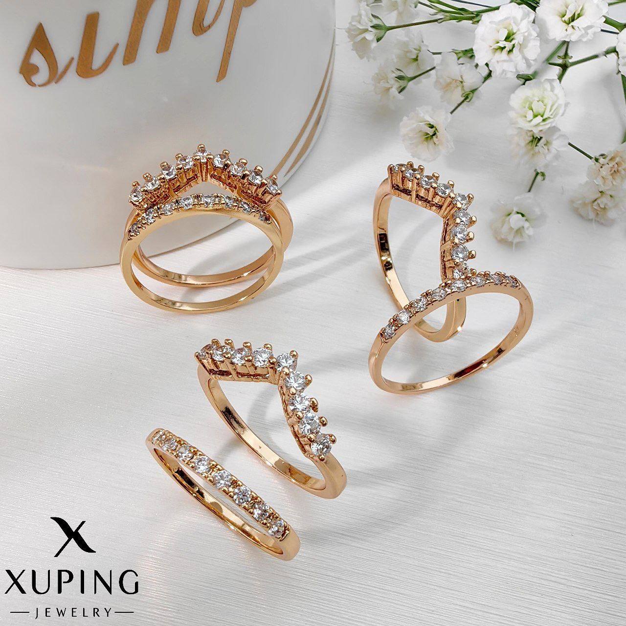 XA281 انگشتر ژوپینگ زنانه | مدل V | نگین دار کد XA281 - Image 1