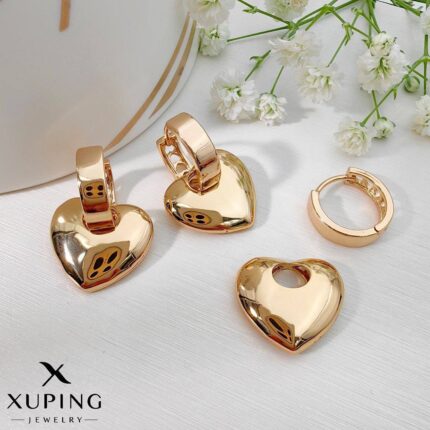 گوشواره ژوپینگ زنانه طرح آویز قلب کد XG373
