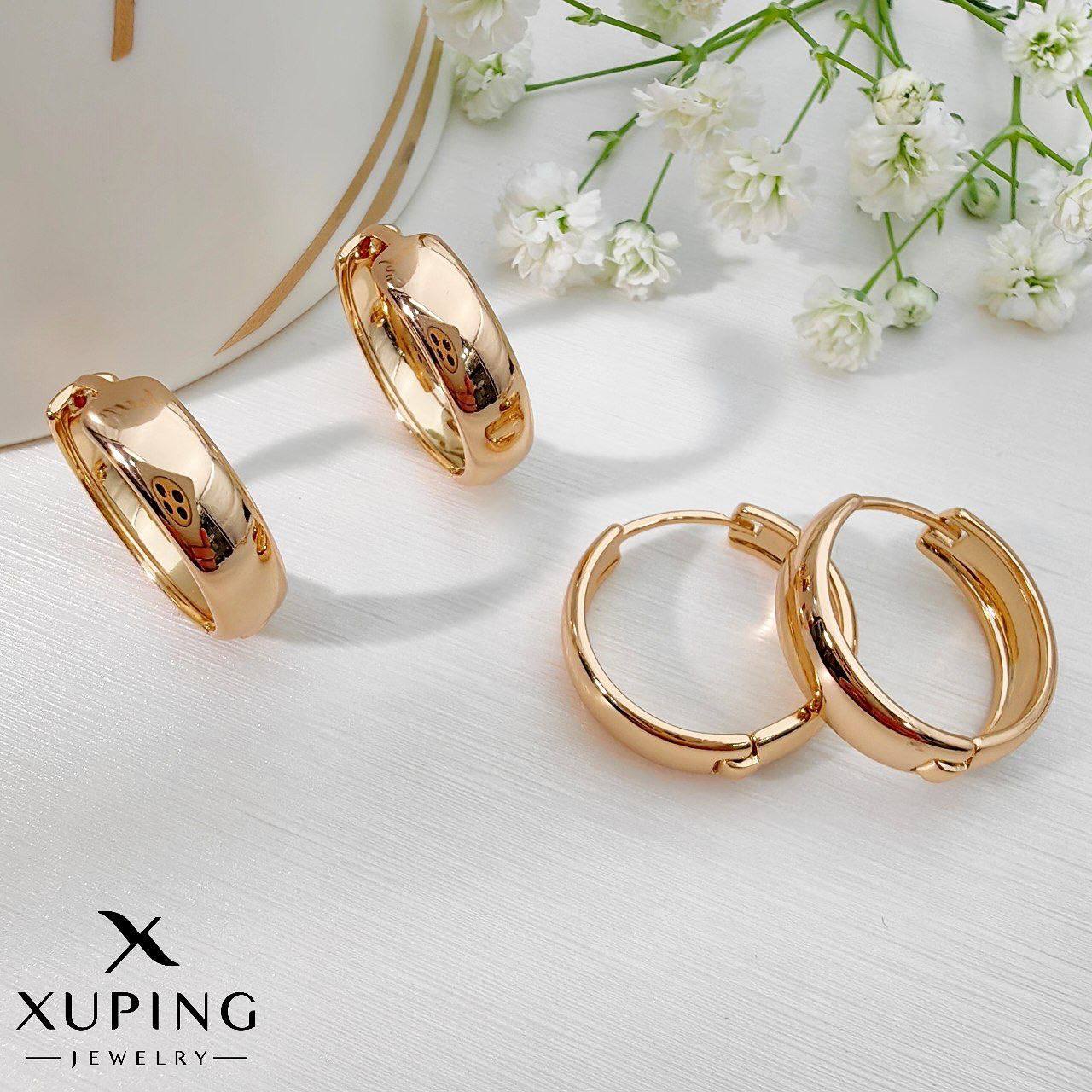 XG378 گوشواره ژوپینگ زنانه حلقه ای پهن کد XG378 - Image 1