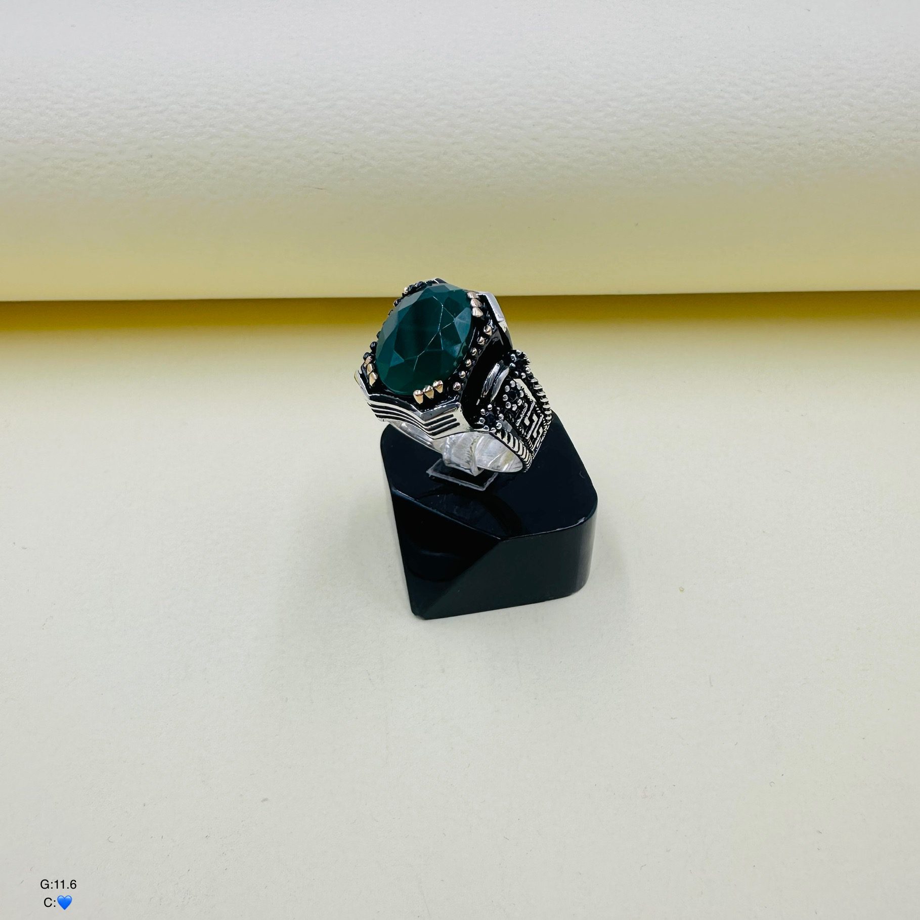 SMA212 انگشتر نقره مردانه | نگین رنگی کد SMA212 - Image 1