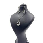 نیم ست نقره زنانه | طرح جواهر | نگین مارکیز کد SWN286 - Image 2