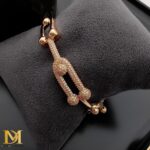 دستبند ژوپینگ زنانه | النگویی |مدل تیفانی نگین دار کد XWD673