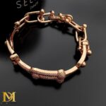 دستبند ژوپینگ زنانه | النگویی |مدل تیفانی نگین دار کد XWD673 - Image 2