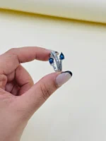 انگشتر نقره زنانه کد نگین آبی SWA615 - Image 2