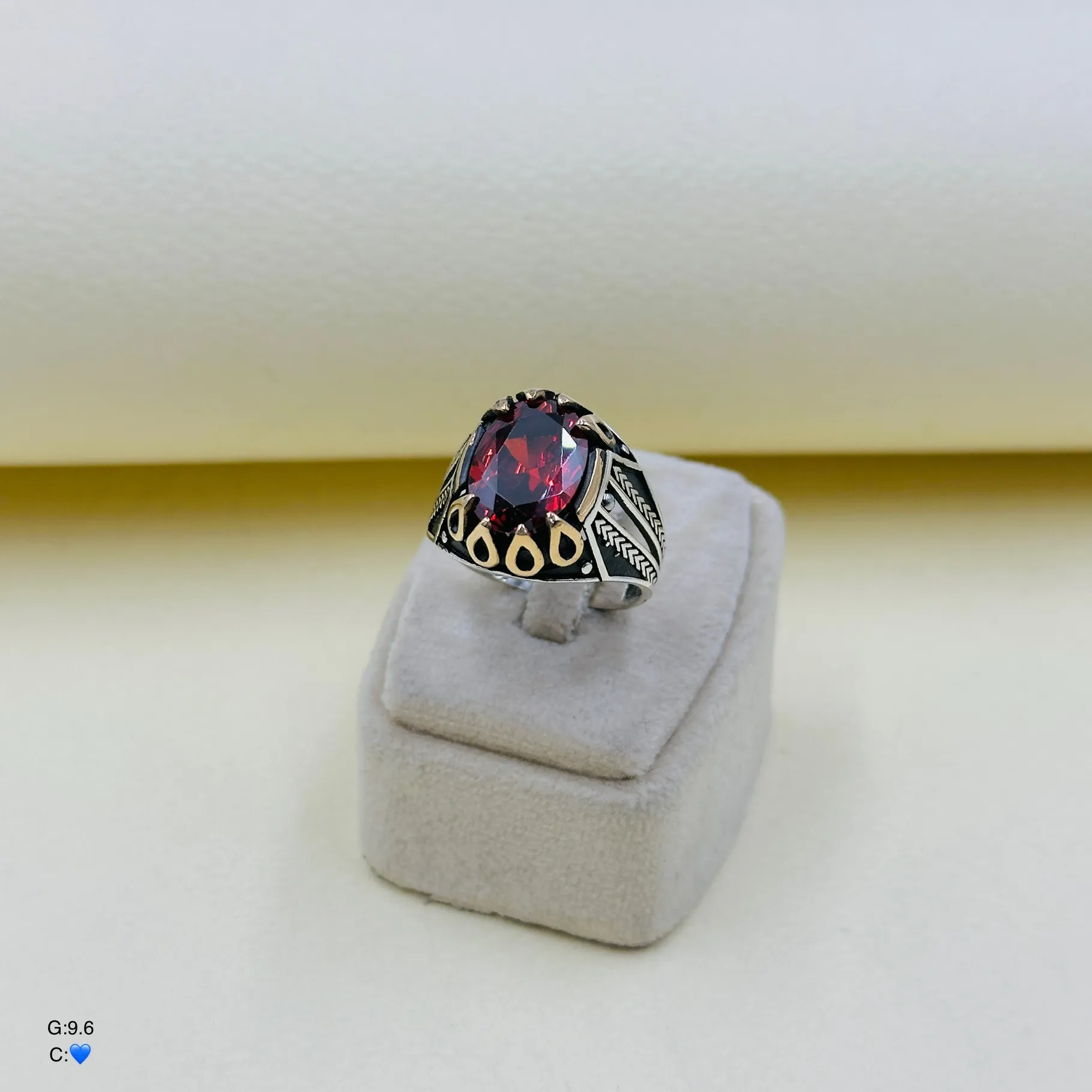 SMA337 انگشتر نقره مردانه | سنگ رنگی | شیک و اسپرت کد SMA337 - Image 1