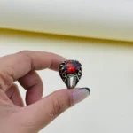 انگشتر نقره مردانه | سنگ رنگی | شیک و اسپرت  کد SMA337 - Image 2