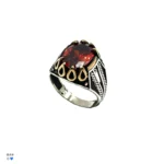 انگشتر نقره مردانه | سنگ رنگی | شیک و اسپرت  کد SMA337 - Image 3