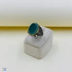 انگشتر نقره مردانه | سنگ سبز | اسپرت و شکیل  کد SMA342
